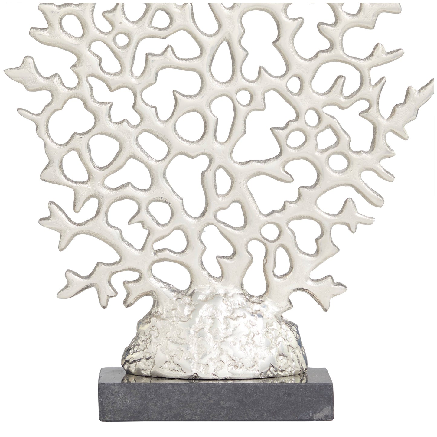 Coastal Silver Aluminum Metal Sculpture: 12"W, 16"H