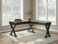 Wildenauer - Brown / Black - Home Office Desk And Return