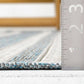Ocean Blue Horizontal Striped Indoor/Outdoor Rug: 5'3" x 7'6"