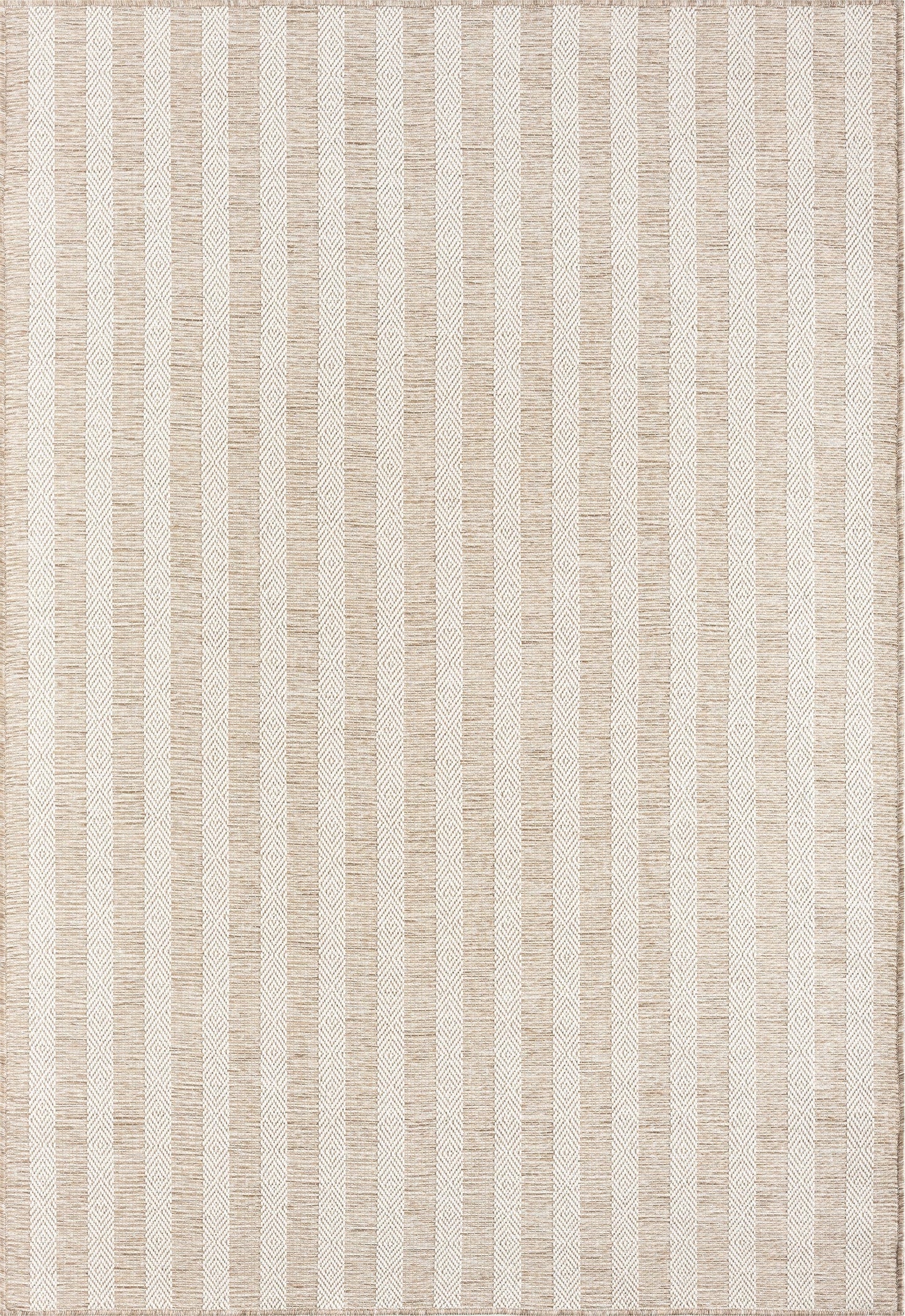 Ocean Striped Beige Brown Indoor/Outdoor Area Rug: 7'9" x 10'2"