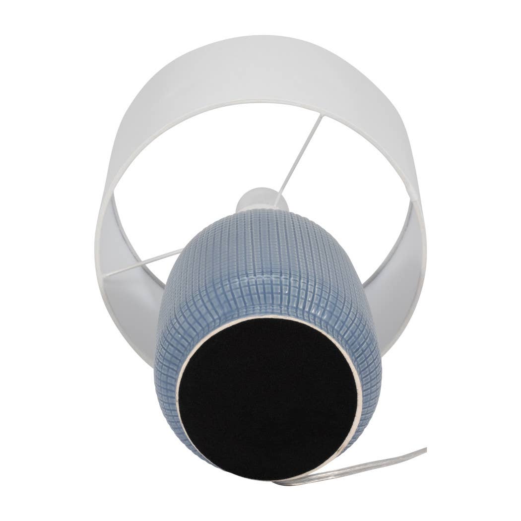 Ceramic Linen Shades Table Lamps Set of 2 - Blue, 18 in.