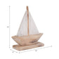 Brown/White 14 in. Wood Coastal Sailboat Sculpture