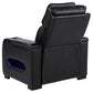 Zuma - Faux Leather Upholstered Dual Power LED Recliner - Black