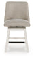 Robbinsdale - Antique White - Upholstered Swivel Curved Back Barstool (Set of 2)