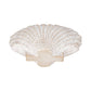 White 8 in. Resin Sea Scallop Shell Woven Pattern Figurine