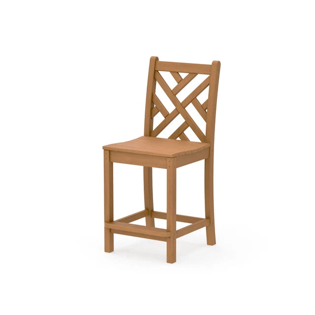 Polywood Chippendale Counter Side Chair in Natural