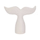 Figurine - White Ceramic Textured Whale Tail, 10 in.
