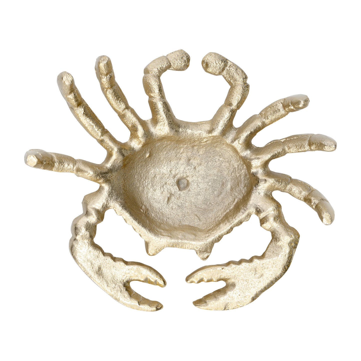 Decorative Figurine - Gold Metal Coastal Crab Decor, 7 in.