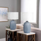 Ceramic Linen Shades Table Lamps Set of 2 - Blue, 18 in.