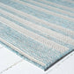 Ocean Blue Horizontal Striped Indoor/Outdoor Rug: 7'9" x 10'2"