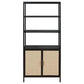 Amherst - 3-Shelf Radio Weave Cane Metal Accent Cabinet