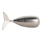 Decorative Figurine - Silver Metal Whale, 7 in.