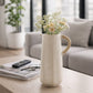 Decorative Vase - Ivory Paper Mache with Rattan Handle, 11in