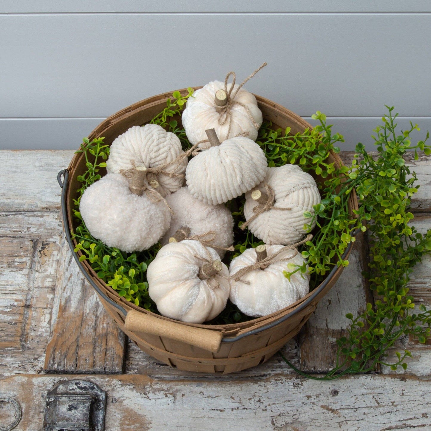 Creamy Soft Fabric Pumpkins (Set Of 9)