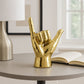 Decorative Sculpture - Gold Ceramic Hang Loose Hand, 7 in.