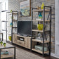 Sun Valley - Entertainment Center With Piers (Metal Side Drawers) - Light Brown