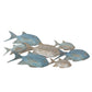 Wall Decor - Blue Metal Coastal School of Fish, 41x17 in.