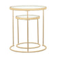 Maylin - 2 Piece Round Glass Top Nesting Table Set - Gold