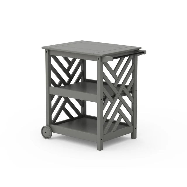 Chippendale Bar Cart in Slate Grey