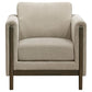 Islington - Fabric Upholstered Panel Arm Accent Chair - Taupe