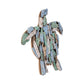 Decorative Figurine - Blue Wood Coastal Turtle, 15 in.