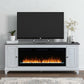 Fireplace TV Consoles - 417 80" Console With Fire FTS - White
