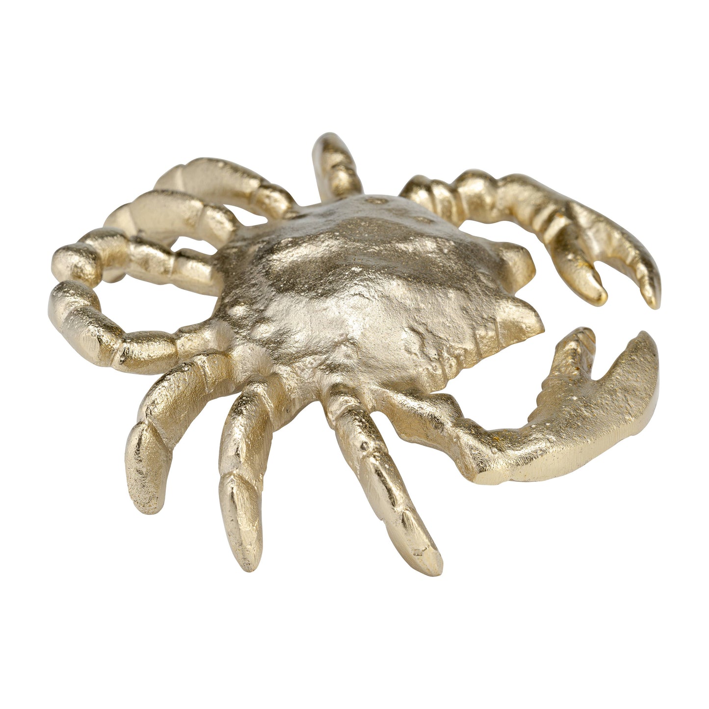Decorative Figurine - Gold Metal Coastal Crab Decor, 7 in.
