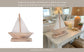 Brown/White 14 in. Wood Coastal Sailboat Sculpture