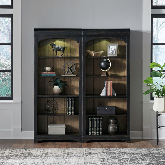 Meritage - 2 Piece Bunching Bookcase - Black