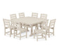 Polywood Lakeside 9-Piece Nautical Trestle Dining Set in Sand