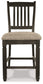 Tyler Creek - Black / Grayish Brown - Upholstered Barstool (Set of 2)