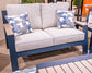 East Beach - Blue - Loveseat With Cushion
