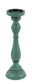 Traditional Teal Wooden Candle Holder Set