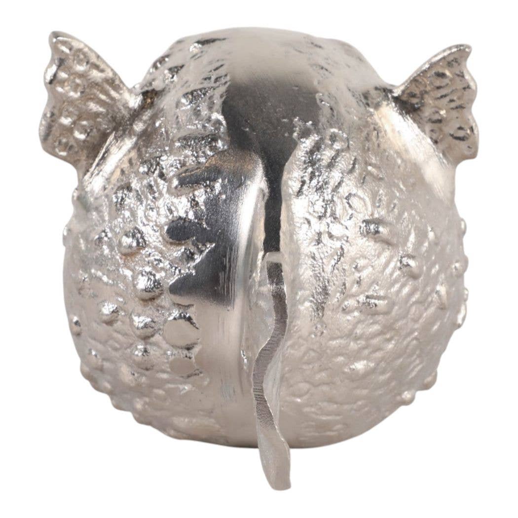 9" Aluminum Fish W/acrylic Ball, Silver