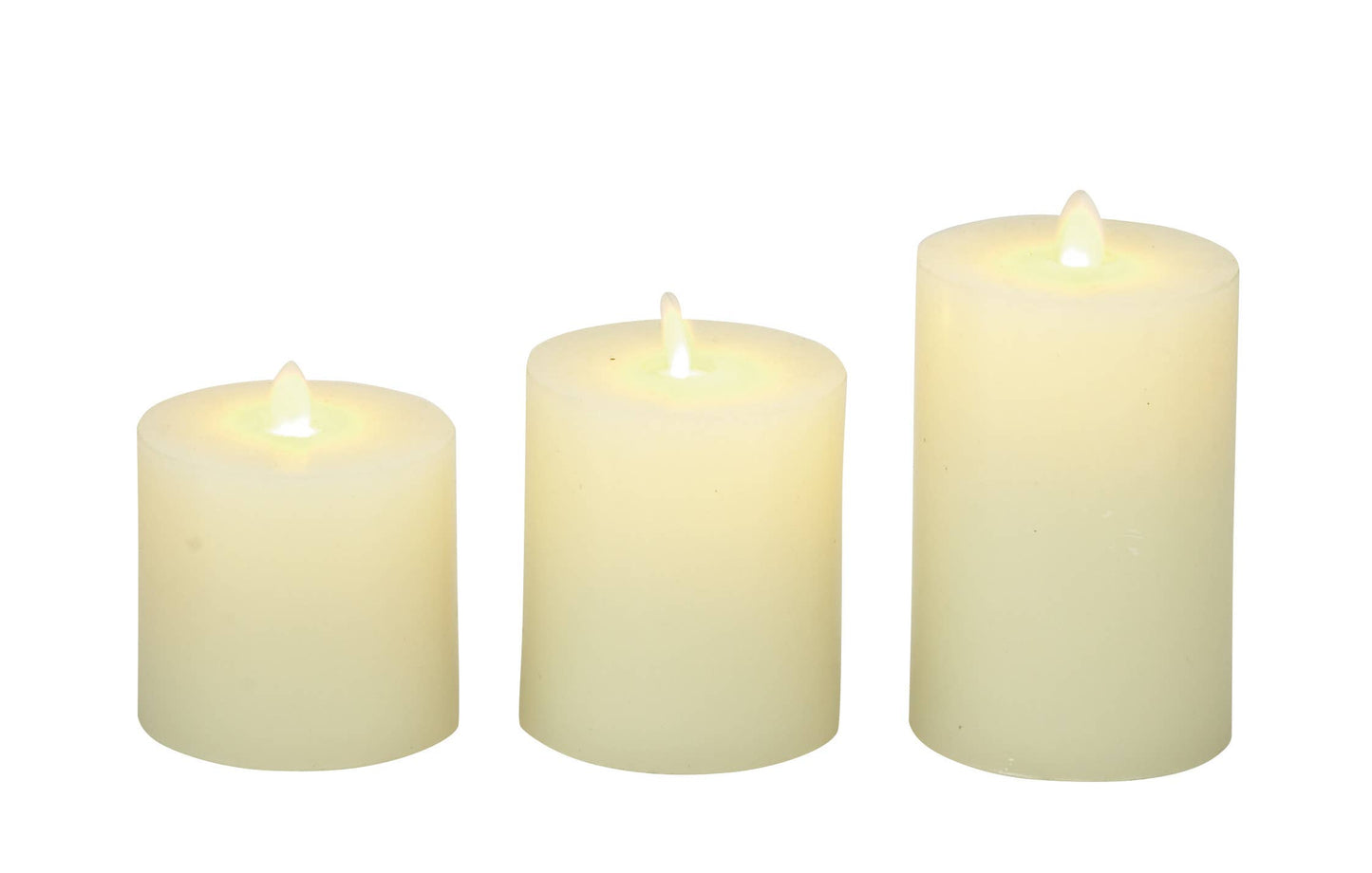 Traditional White Wax Flameless Candle Set