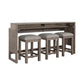 Bartlett Field - 4 Piece Living Room Set (Console Bar Table & 3 Console Stools) - Gray