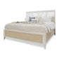 Miramar King Woven Bed Coastal Elegance Sand and Stark White Finish