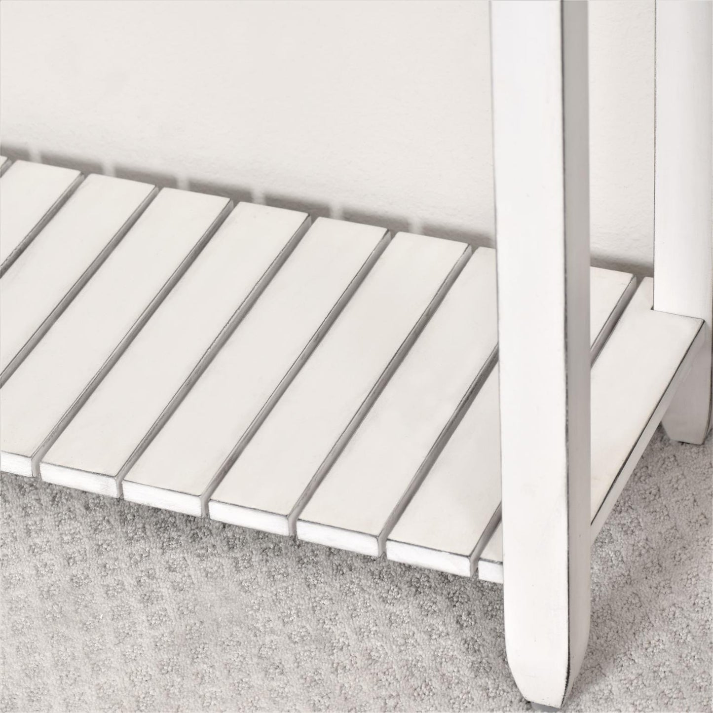 Picket Fence Console Table Grey/Blanc Finish