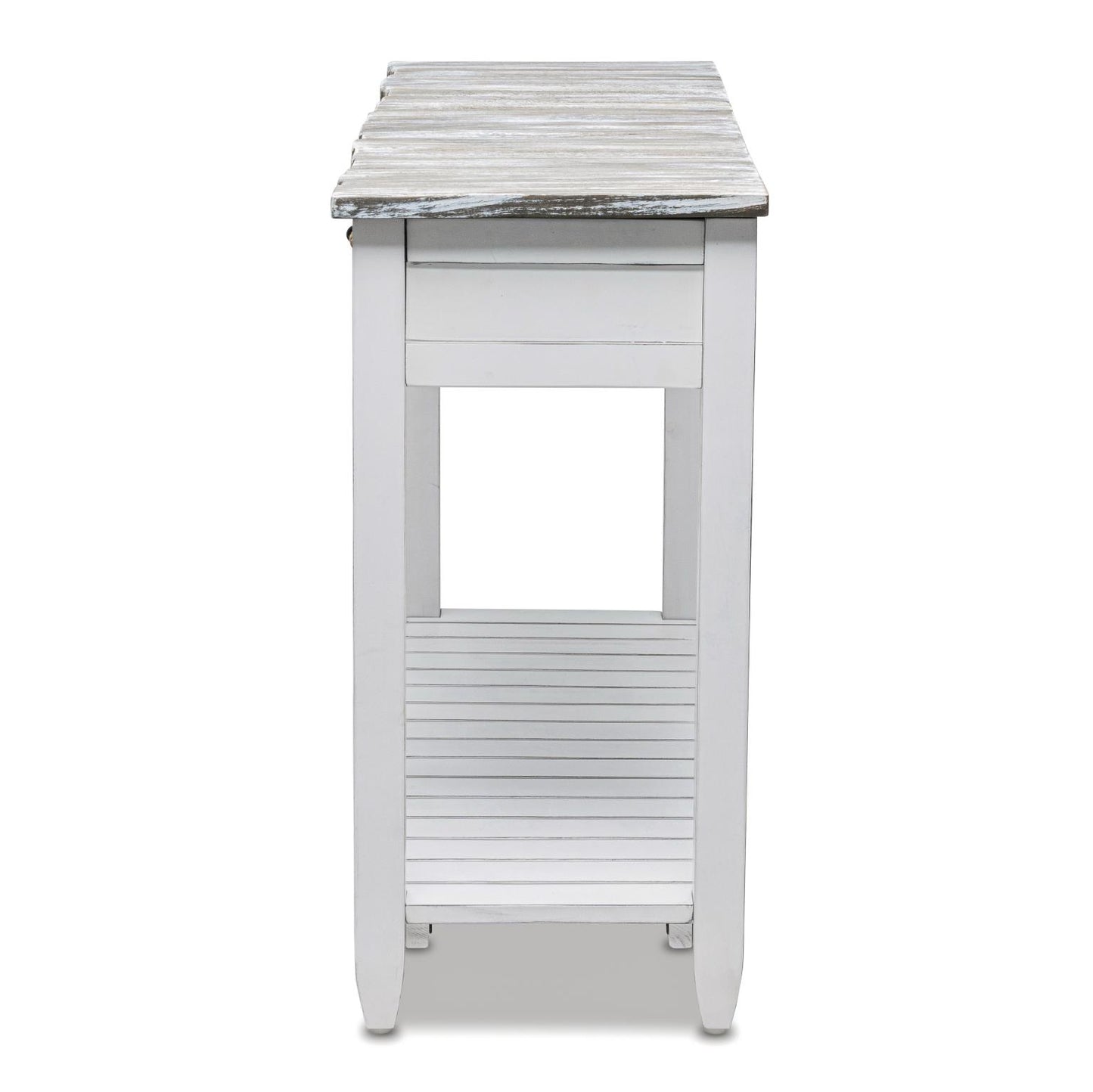 Picket Fence Console Table Grey/Blanc Finish