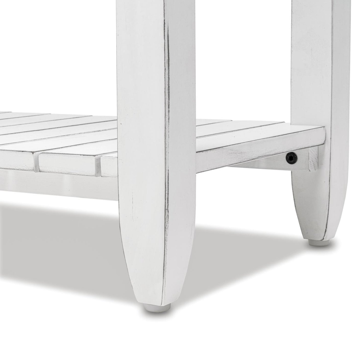 Picket Fence Console Table Grey/Blanc Finish