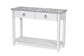 Picket Fence Console Table Grey/Blanc Finish