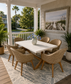 Parks Outdoor 6 Top Table w/6 Bucket Chairs