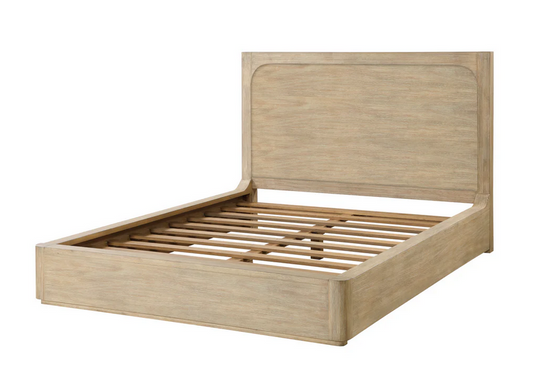 Hyde Park King Platform Bed Stylish Weathered Tan Natural Finish
