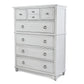 Point Breeze 5 Drawer Chest Fresh White Finish with Soft Grey Glaze