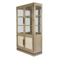 Rio Vista Bunching Curio with reversible panels and LED light. Muted Earth Tones and Clay Finish