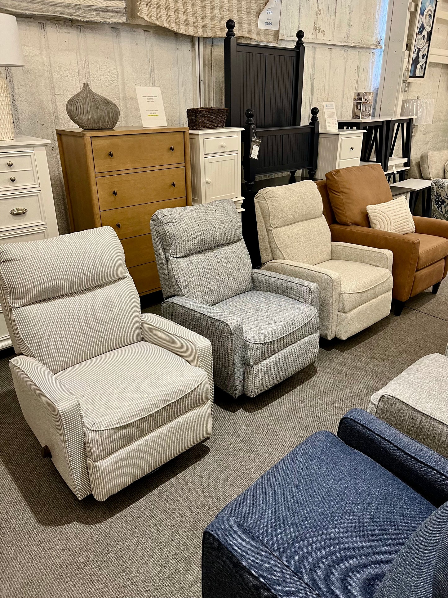 Swivel Glider Recliner in Ace Gray
