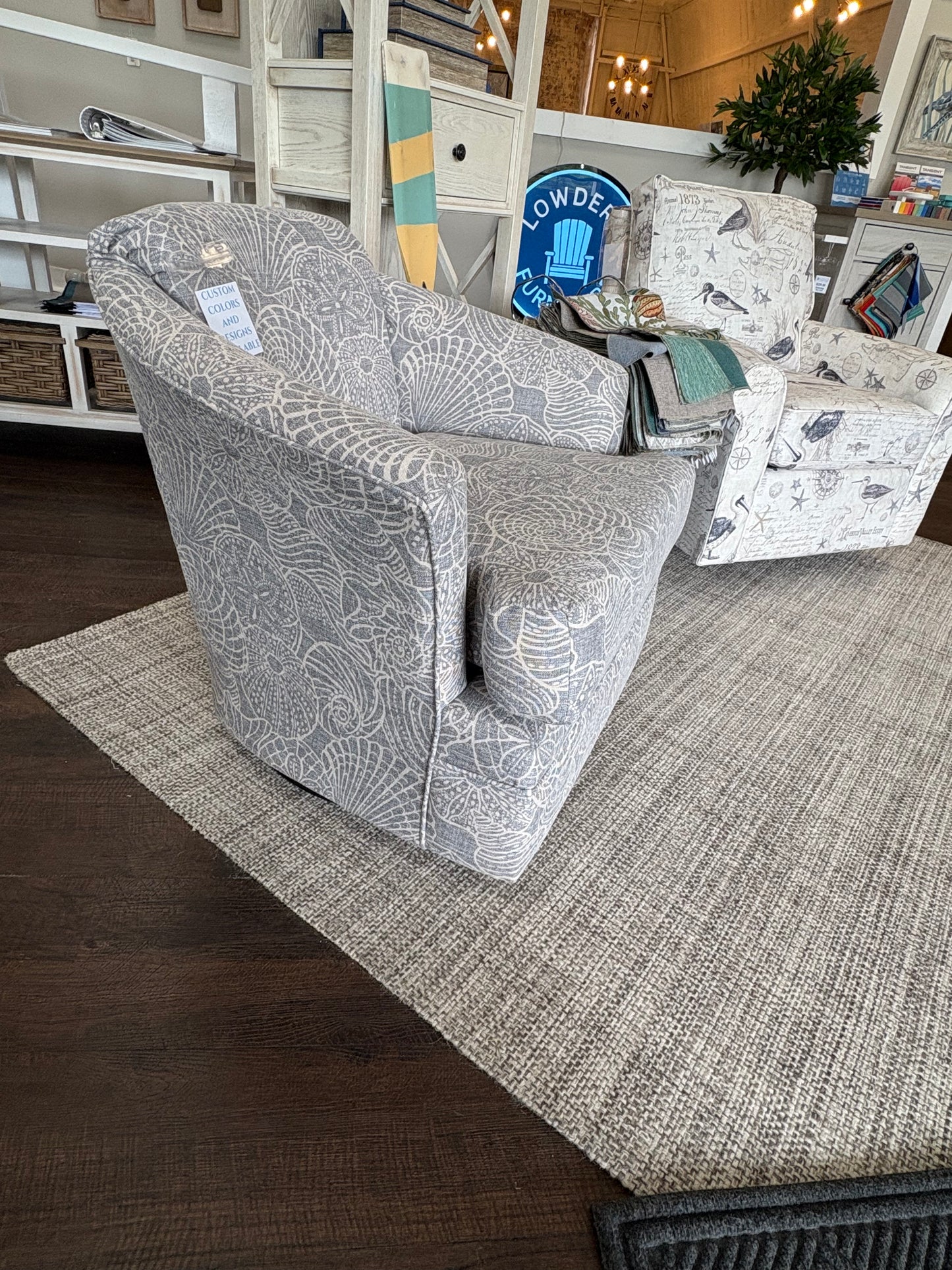 Swivel Barrel Chair