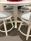 Hampton Counter Table w/ 4 Upholstered Swivel Stools