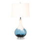 Lux Lighting Ombre 28" Stunning Blue Tone Glass Table Lamps with Linen Shade (Set of 2)