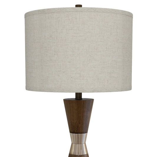 Hourglass, 30.5" Brown Resin & Metal Table Lamps (Set of 2, Contemporary)